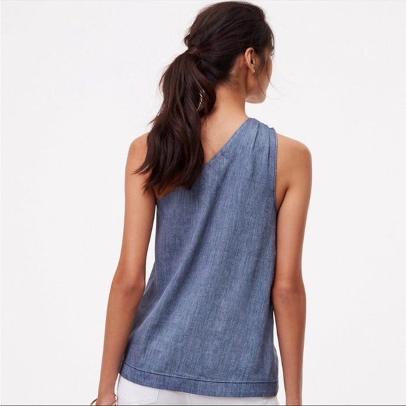 4/$20 Loft one shoulder chambray top size XXSP - Picture 2 of 10